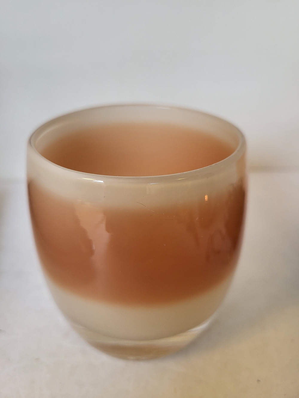 Glassbaby Warm&Fuzzy #1449 Pre-Triskelion Votive Holder W/label